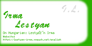 irma lestyan business card